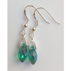   Türkiz csepp alakú fülbevaló ezüstszínű akasztóval (1 pár)
