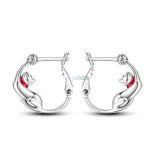 Fülbevaló 925 S ezüstözött cica figurával (1 pár)