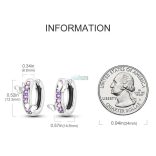 Fülbevaló 925 S ezüstözött pillangós karika színes kristályokkal (1 pár)