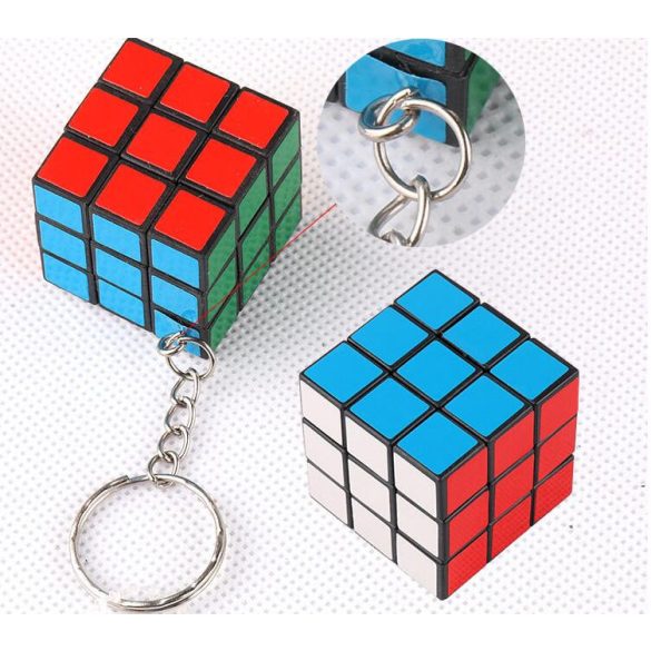 Mini ügyességi játék, kulcstartó, táskadísz Rubik kocka