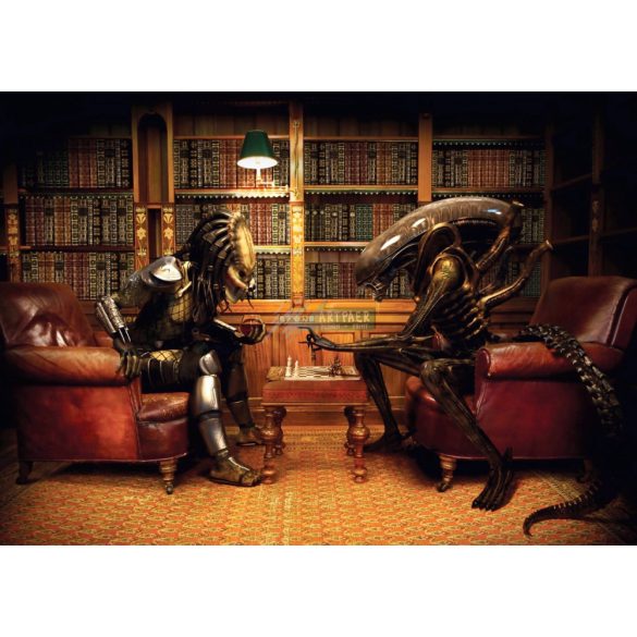 Humor - karikatúra - Sakkparti - Alien Vs Predator - poszter