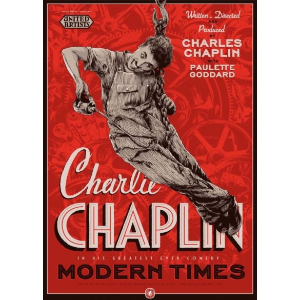 Retro Filmplakát - Charlie Chaplin - Modern Times -B