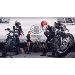   FanArt Anime - Arknights - Texas & Exusiai & Sora & Croissant - Racer -B - poszter