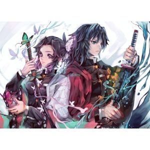 FanArt Anime - Demon Slayer - Kimetsu No Yaiba - Kochou Shinobu - Tomioka Giyuu -B - poszter