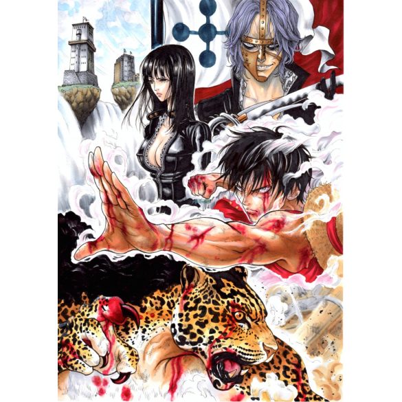 FanArt Anime - One Piece - Monkey D Luffy - Nico Robin - Spandam -C - poszter