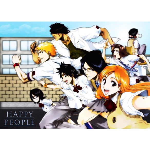 FanArt Anime - Bleach - Kurosaki Ichigo - Kuchiki Rukia - Inoue Orihime - Ishida Uryuu - poszter