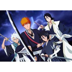   FanArt Anime - Bleach - Kurosaki  Ichigo - Kuchiki Rukia - Hitsugaya Toushirou - Kuchiki Byakuya - poszter