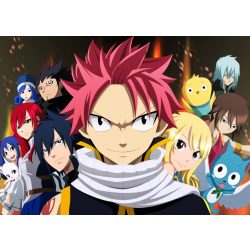   FanArt Anime - Fairy Tail - Lucy Heartfilia - Erza Scarlet - Natsu Dragneel - Gray Fullbuster - Wendy Marvell - poszter
