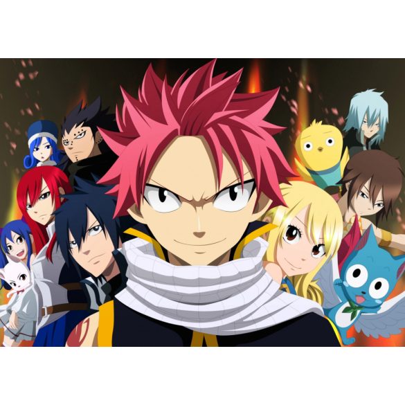 FanArt Anime - Fairy Tail - Lucy Heartfilia - Erza Scarlet - Natsu Dragneel - Gray Fullbuster - Wendy Marvell - poszter