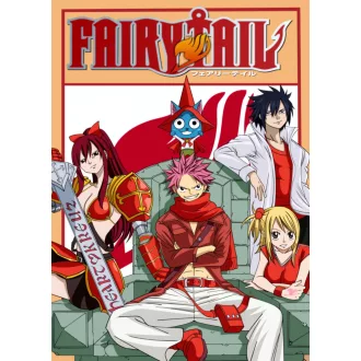  FanArt Anime - Fairy Tail - Lucy Heartfilia - Erza Scarlet - Natsu Dragneel - Gray Fullbuster - Happy - poszter