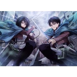   FanArt Anime - Attack On Titan - Shingeki no Kyojin - Mikasa Ackerman - Levi Rivaille /D - poszter