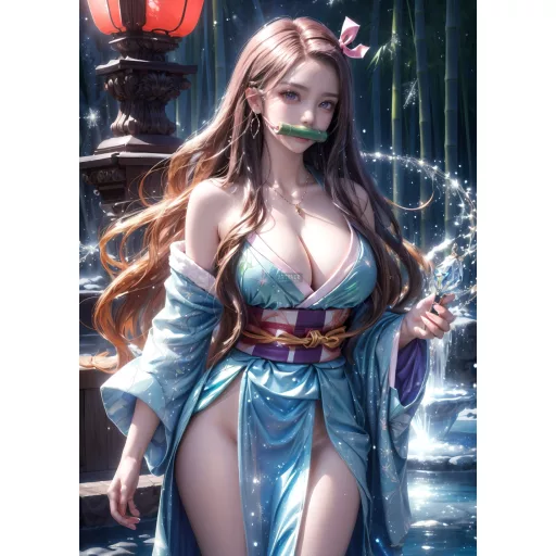 Cosplay Poster FanArt Anime Demon Slayer Nezuko sexy Girls