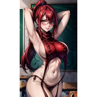   FanArt Anime Manga - Erza Scarlet - Szűz pusztító pulóver - poszter