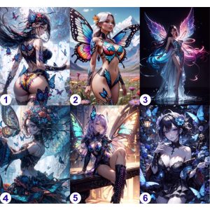 Cosplay Poster FanArt Anime Butterflies Girls