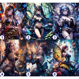 Cosplay Poster FanArt Anime Butterflies Girls