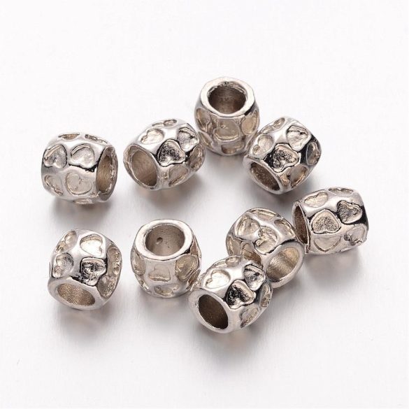 Fém charm homorú szív nyomattal