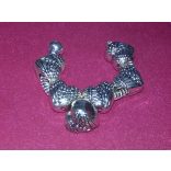 Angyalszárny mintás, szívforma, fém, ezüst színű charm