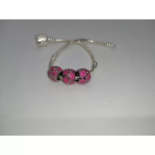 kisvirágos, fém charm - magenta