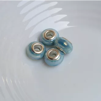   Kézzel készített porcelán gyöngyök márványos kék charm