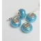 Kézzel készített porcelán gyöngyök gyöngyházfényű égkék charm