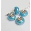 Kézzel készített porcelán gyöngyök gyöngyházfényű égkék charm