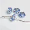 Kézzel készített lampwork üveg acélkék charm