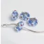 Kézzel készített lampwork üveg acélkék charm