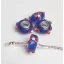 Kézzel készített lampwork üveg királykék charm