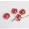 Kézzel készített lampwork üveg piros charm