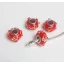 Kézzel készített lampwork üveg piros charm