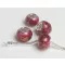 Színezett lampwork üveg fuxia-arany charm