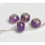 Színezett lampwork üveg lila-arany charm