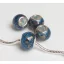 Színezett lampwork üveg sötétkék-arany charm