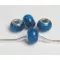 Színezett lampwork üveg márványos kék charm