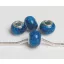 Színezett lampwork üveg márványos kék charm