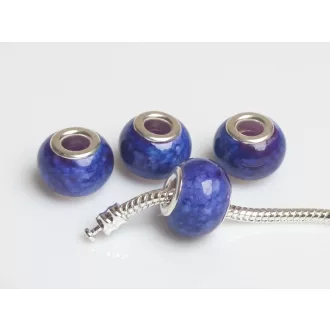 Színezett lampwork üveg márványos lila charm