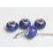Színezett lampwork üveg márványos lila charm