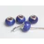 Színezett lampwork üveg márványos lila charm
