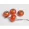 Színezett lampwork üveg márványos narancs-barna charm