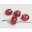 Színezett lampwork üveg márványos bordó charm