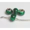 Színezett lampwork üveg márványos zöld charm