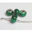 Színezett lampwork üveg márványos zöld charm