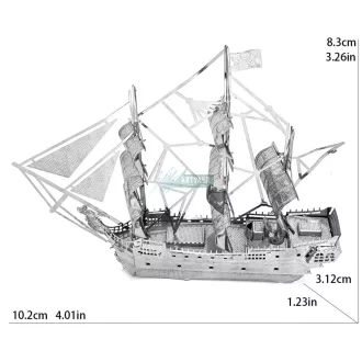   3D Metal Puzzle kalóz vitorlás Black Peral - Fekete Gyöngy