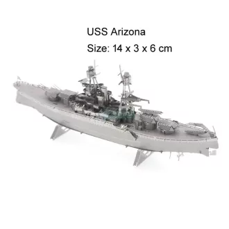   3D Metal Puzzle Creative Stainless Steel USS Arizona - csatahajó