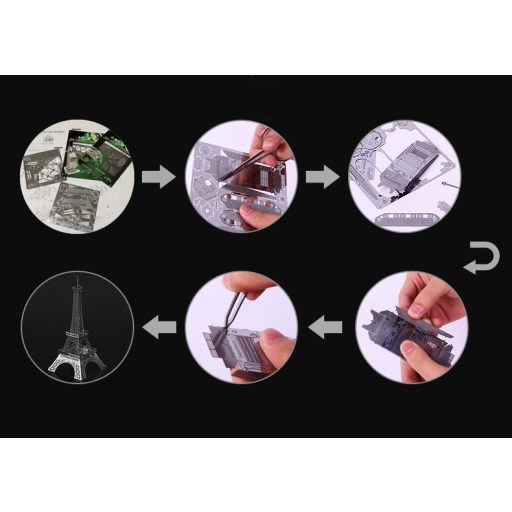 3D Metal Puzzle Creative Stainless Farm szántó-vetőgép Model