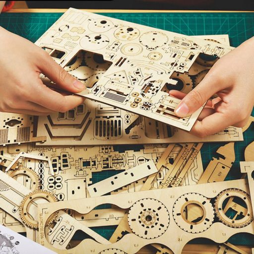 3D Modell Natúr Fa Lézervágott Puzzle - Kamion