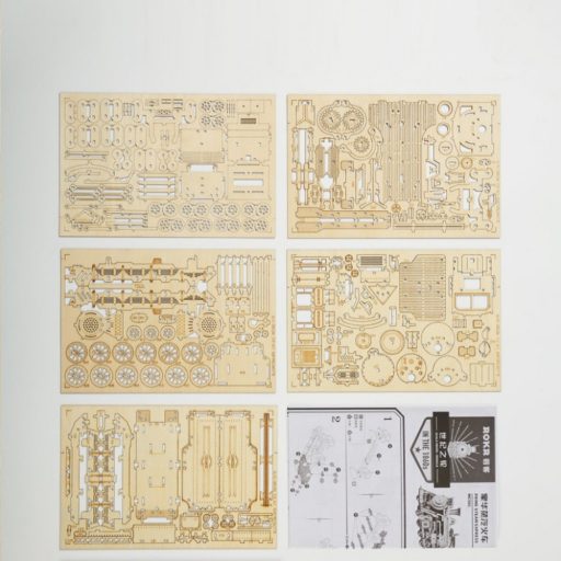 3D Modell Natúr Fa Lézervágott Puzzle - Gőzmozdony