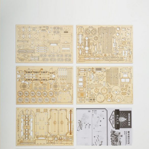 3D Modell Natúr Fa Lézervágott Puzzle - Gőzmozdony
