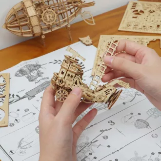 3D Modell Natúr Fa Lézervágott Puzzle - Léghajó