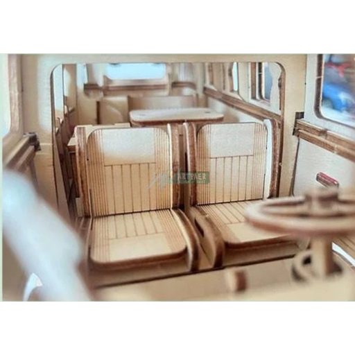 3D Modell Fa Puzzle Ikonikus Volkswagen lakókocsi